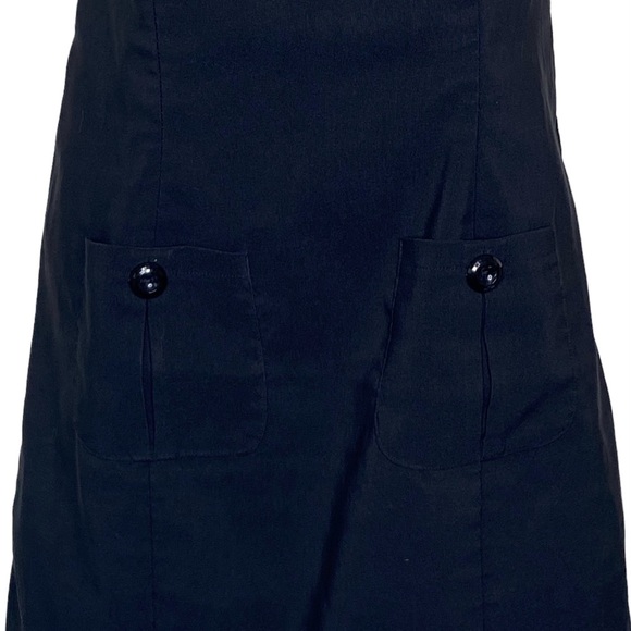 Dots Juniors A-Line Dress S Black Sweetheart Neckline Pockets Knee Length LBD - Picture 10 of 13
